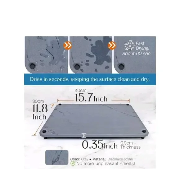 Stone Drying Mat for Kitchen Counter - Drying Stone for Kitchen Counter - Stone - Picture 2 of 10